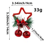 Christmas decoration with pine, stars, and bells.
