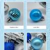 49 piece christmas ornament set 3cm blue, silver baubles for christmas tree decoration Four blue and silver Christmas baubles with different effects.