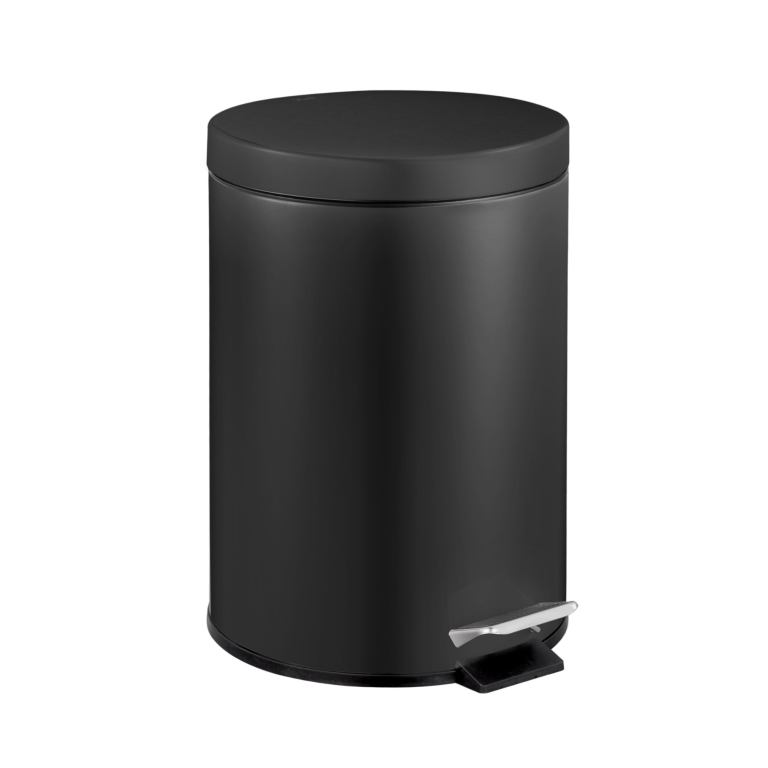 v959 dwbn0086 b 202507050315 00.jpg Black pedal bin with lid and foot pedal
