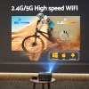 Projector with dual-band WiFi and operating system compatibility.