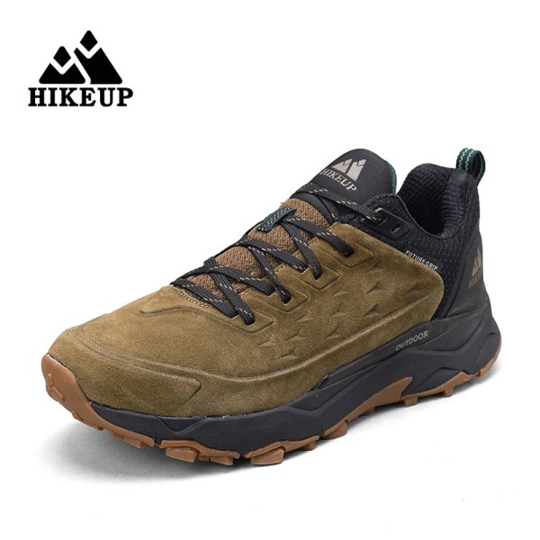 hikeup rubber outsole cushioned shoes for men antiskid camping hunting walking shoe suede genuine leather breathable sneaker HIKEUP Rubber Outsole Cushioned Shoes for Men Antiskid Camping Hunting Walking Shoe Suede Genuine Leather Breathable Sneaker 2