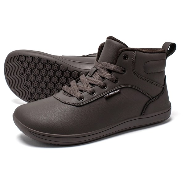 hobibear mid top barefoot shoes unisex wide toe box artificial leather lace up outdoor walking shoes HOBIBEAR Mid-Top Barefoot Shoes Unisex Wide Toe Box Artificial Leather Lace Up Outdoor Walking Shoes