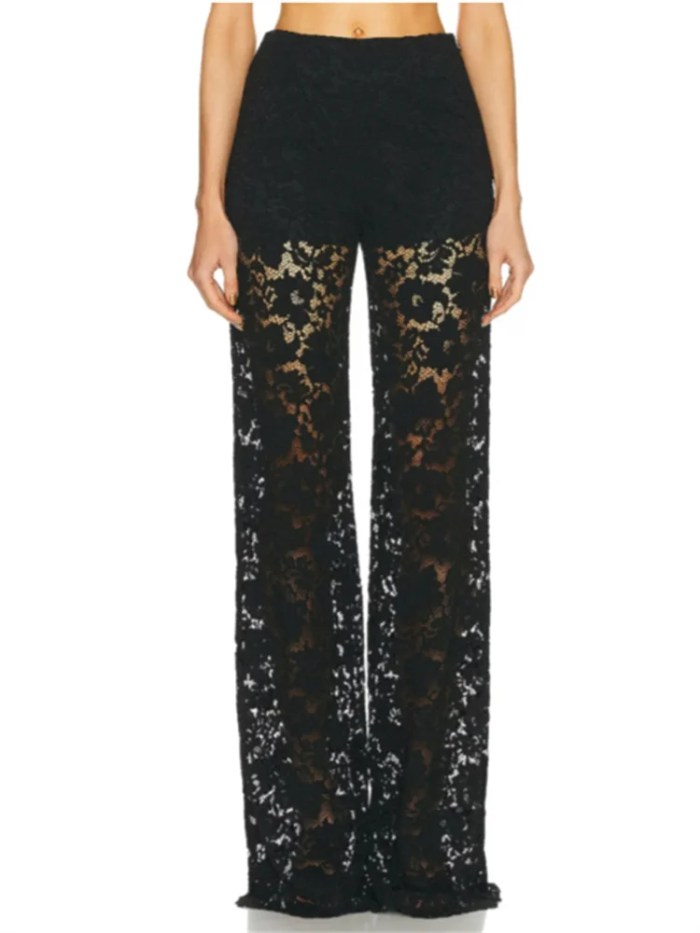 chrstyle lace floral loose casual wide leg pants for women elastic waist see through mesh summer pants beach cover ups 2025 CHRSTYLE Lace Floral Loose Casual Wide Leg Pants for Women Elastic Waist See Through Mesh Summer Pants Beach Cover Ups 2025 5