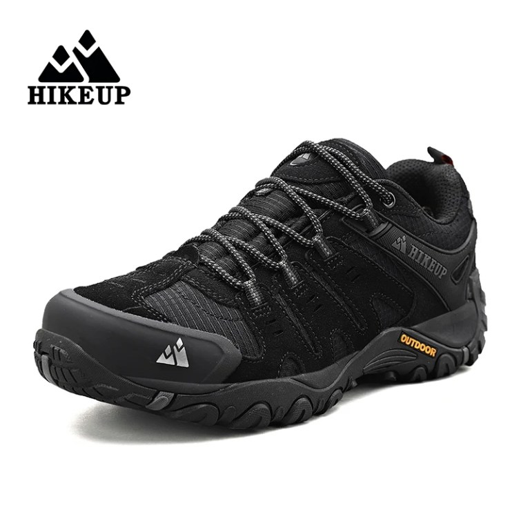 HIKEUP Men\'s Hiking Shoes Suede Leather Outdoor Shoes Wear-resistant Men Trekking Walking Hunting Tactical Sneakers 2