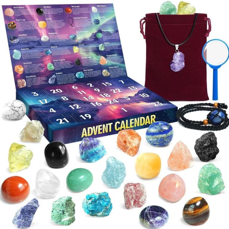 advent calendar 2025, 24 days countdown with gemstone rock collection learn kit,natural gemstones rock collection christmas gift Advent Calendar 2025, 24 Days Countdown with Gemstone Rock Collection Learn Kit,Natural Gemstones Rock Collection Christmas Gift 1