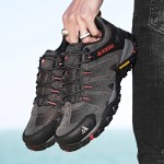 HIKEUP Men\'s Hiking Shoes Suede Leather Outdoor Shoes Wear-resistant Men Trekking Walking Hunting Tactical Sneakers 6