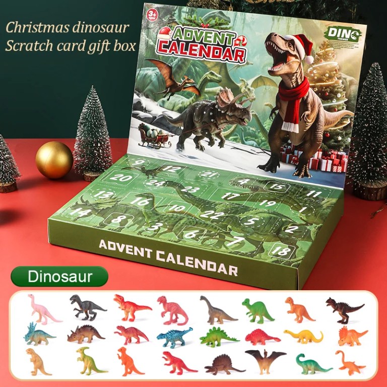 Advent Calendar 2025 Dinosaur Toys 24 Days Countdown Calendar to Christmas Surprise Toys Set with Different Dinosaur Figurine Gi 6