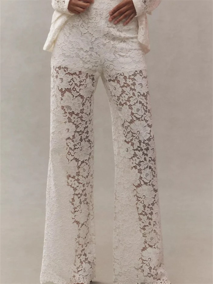 chrstyle lace floral loose casual wide leg pants for women elastic waist see through mesh summer pants beach cover ups 2025 CHRSTYLE Lace Floral Loose Casual Wide Leg Pants for Women Elastic Waist See Through Mesh Summer Pants Beach Cover Ups 2025 1