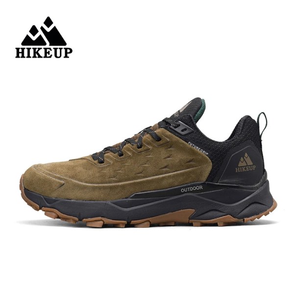 hikeup rubber outsole cushioned shoes for men antiskid camping hunting walking shoe suede genuine leather breathable sneaker HIKEUP Rubber Outsole Cushioned Shoes for Men Antiskid Camping Hunting Walking Shoe Suede Genuine Leather Breathable Sneaker