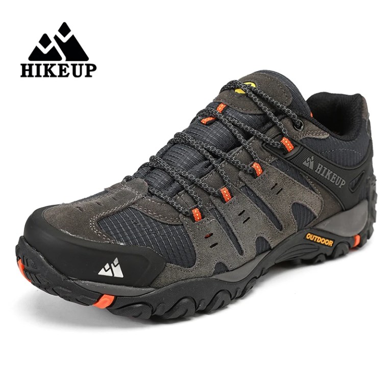 HIKEUP Men\'s Hiking Shoes Suede Leather Outdoor Shoes Wear-resistant Men Trekking Walking Hunting Tactical Sneakers 5