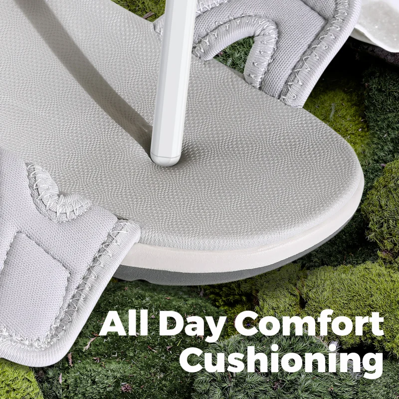 FitVille Women\'S Sandals Summer Beach Flats Adjustable Ankle Strap For Swollen And Flat Feet With Arch Support Open Toe Orthotic 5