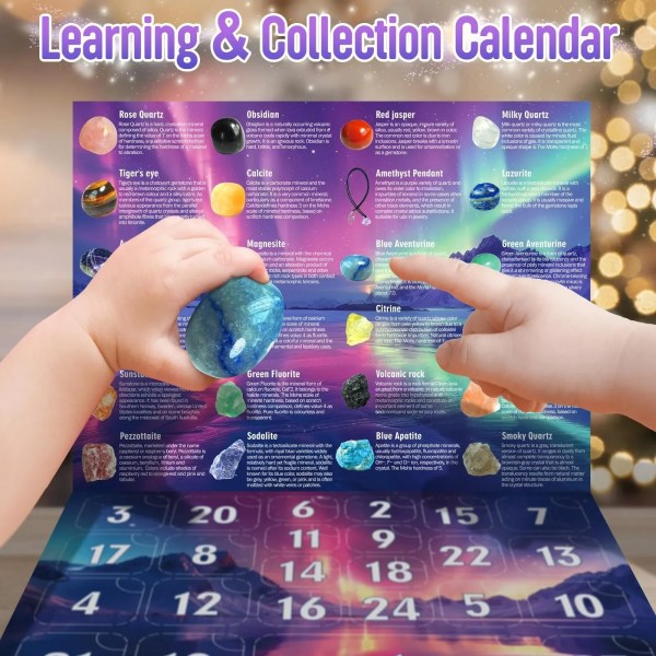 advent calendar 2025, 24 days countdown with gemstone rock collection learn kit,natural gemstones rock collection christmas gift Advent Calendar 2025, 24 Days Countdown with Gemstone Rock Collection Learn Kit,Natural Gemstones Rock Collection Christmas Gift 3