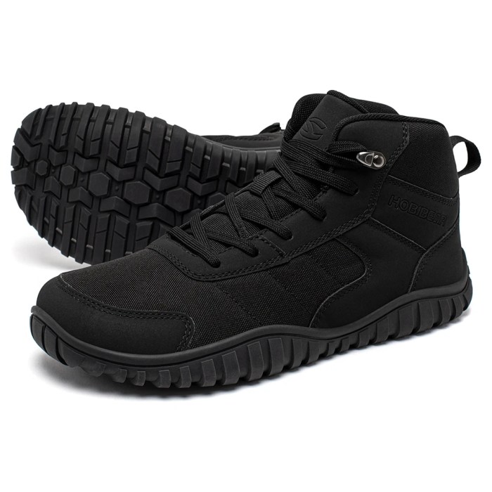 HOBIBEAR Unisex Mid-Top Wide Toe Shoes Hiking Boots Outdoor Non-Slip Trail-Running Artificial Leather Canvas Shoes 4