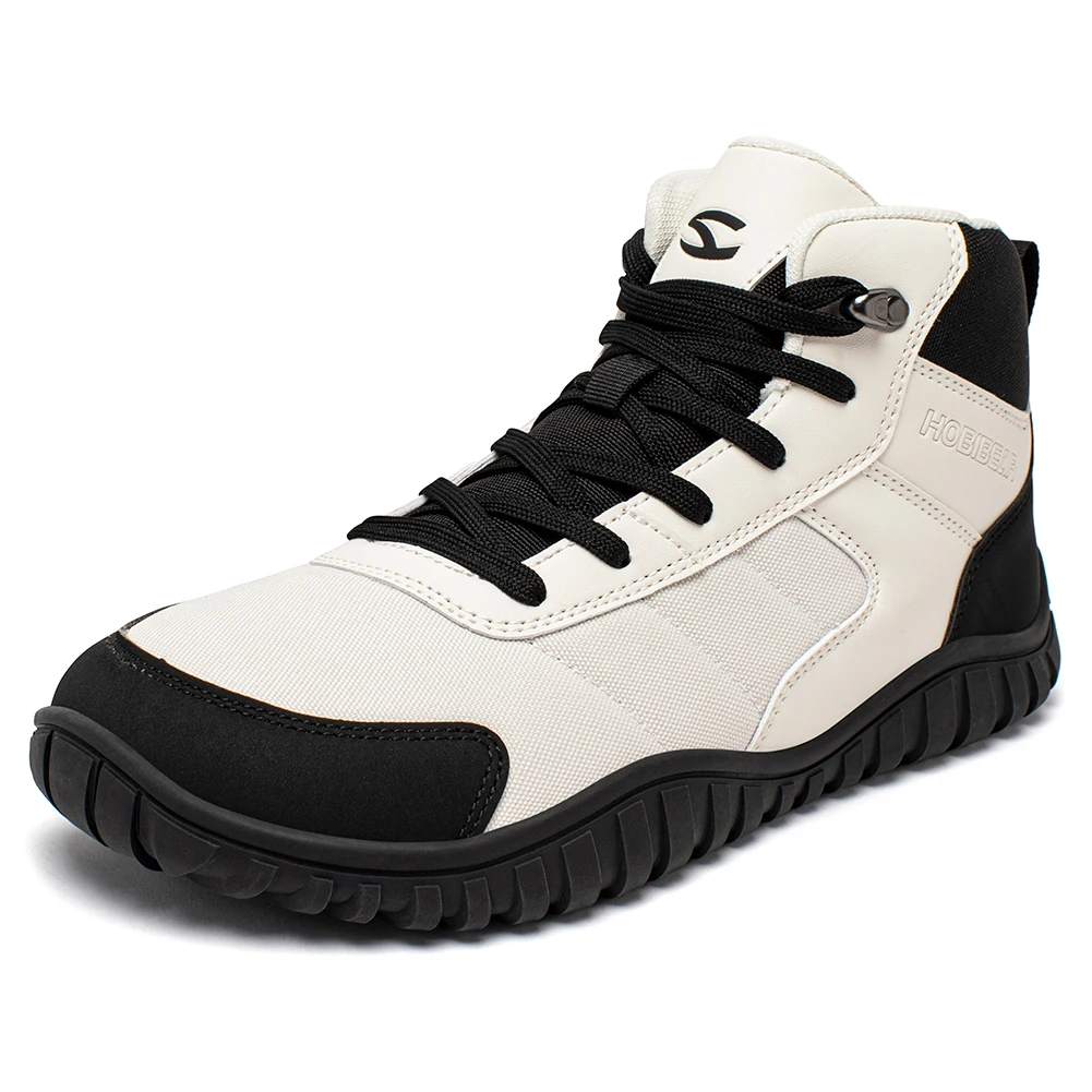HOBIBEAR Unisex Mid-Top Wide Toe Shoes Hiking Boots Outdoor Non-Slip Trail-Running Artificial Leather Canvas Shoes 1