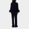 heziowyun women's 2 piece loungewear pjs set feathers long sleeve bow tied front lapel shirt + elastic waist pants sleepwear HEZIOWYUN Women\'s 2 Piece Loungewear Pjs Set Feathers Long Sleeve Bow Tied Front Lapel Shirt + Elastic Waist Pants Sleepwear 6