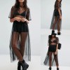 t shirt women black gauze mesh sheer tops sheer long shirts casual loose t shirts transparent long short sleeve tops T Shirt Women Black Gauze Mesh Sheer Tops Sheer Long Shirts Casual Loose T-Shirts Transparent Long Short Sleeve Tops 1