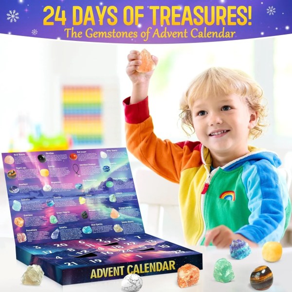 advent calendar 2025, 24 days countdown with gemstone rock collection learn kit,natural gemstones rock collection christmas gift Advent Calendar 2025, 24 Days Countdown with Gemstone Rock Collection Learn Kit,Natural Gemstones Rock Collection Christmas Gift 2