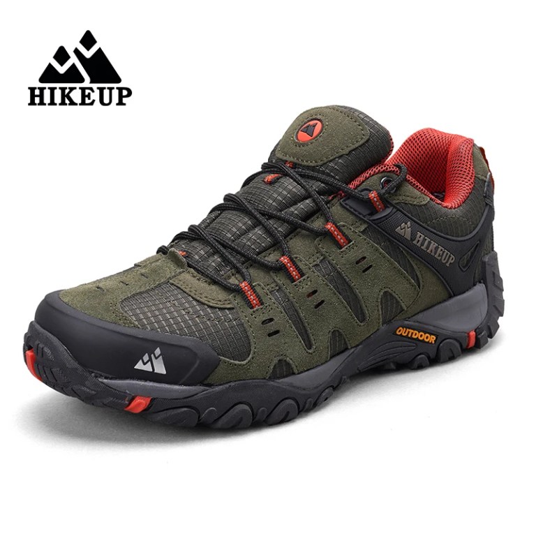 HIKEUP Men\'s Hiking Shoes Suede Leather Outdoor Shoes Wear-resistant Men Trekking Walking Hunting Tactical Sneakers 4