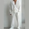 mens spring summer long sleeve shirt and pants set men's 2 piece summer relaxer set in black or white Mens Spring Summer Long Sleeve Shirt and Pants Set Men\'s 2 Piece Summer Relaxer set In Black or White