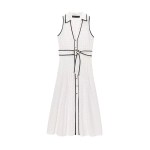 zach womens spring summer polka dot collar tennis dress in white or navy midi dress crop sleeveless Zach Womens Spring Summer polka Dot Collar tennis Dress in White or Navy Midi Dress Crop Sleeveless 4
