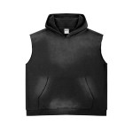 YE99 new sleeveless spray-dyed vest sweatshirt gray or Black 2
