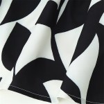 Zach women\'sBlack White Floral cut out waist printed dress summer new patchwork ruffle edge long skirt 4