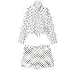 Zach polka dot chiffon crop jacket new high waisted mini shorts