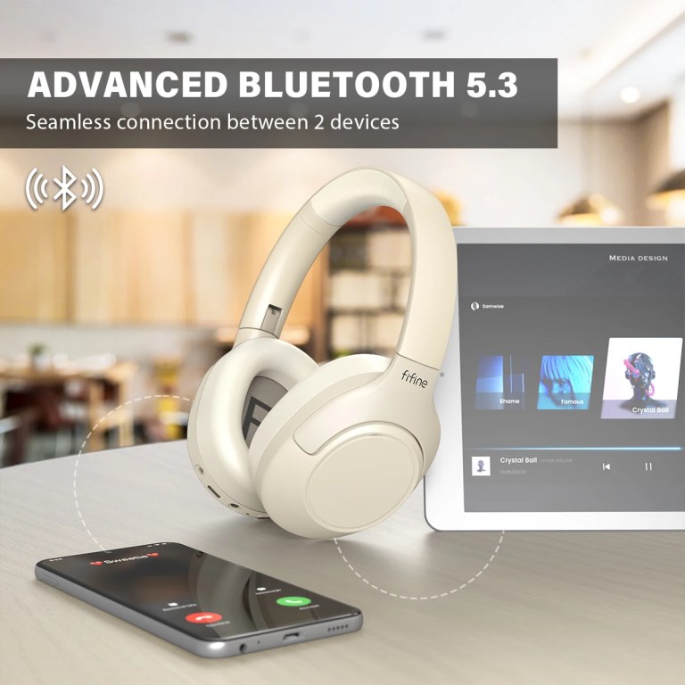 FIFINE X3W Bluetooth Wireless Headphones, Noise Canceling, Up to 65H Playtime for Music, Comfortable Over-Ear for Phone/Tablet 2