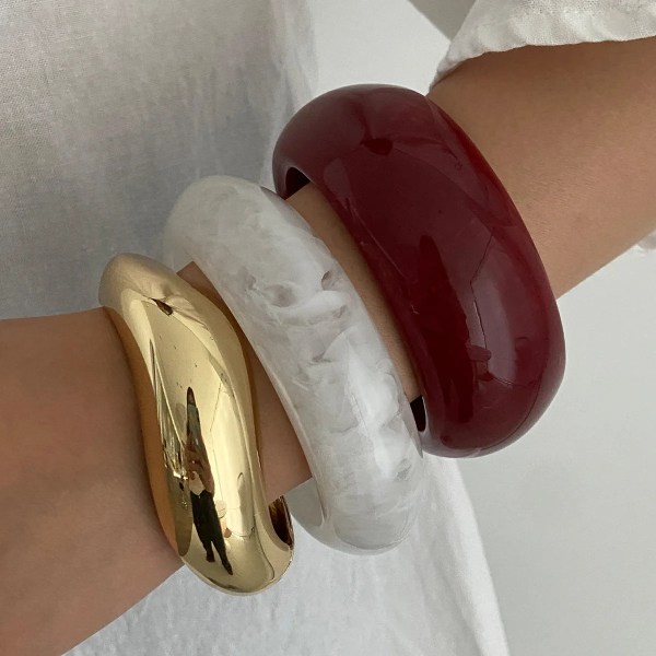 diazi 3 style bohemian vintage geometric bangles fashion punk wine red white acrylic resin wide bracelets for women men jewelry DIAZI 3 Style Bohemian Vintage Geometric Bangles Fashion Punk Wine red White Acrylic Resin Wide Bracelets For Women Men Jewelry