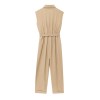Zach Women\'s Summer Khaki Collared Jumpsuit 2