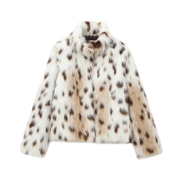zach womens white leapoard faux fur coat jacket Zach womens white leapoard Faux Fur Coat Jacket