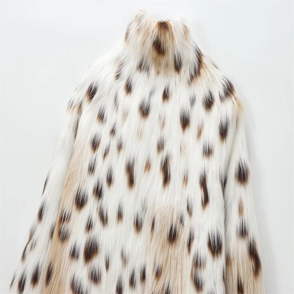 zach womens white leapoard faux fur coat jacket Zach womens white leapoard Faux Fur Coat Jacket 4