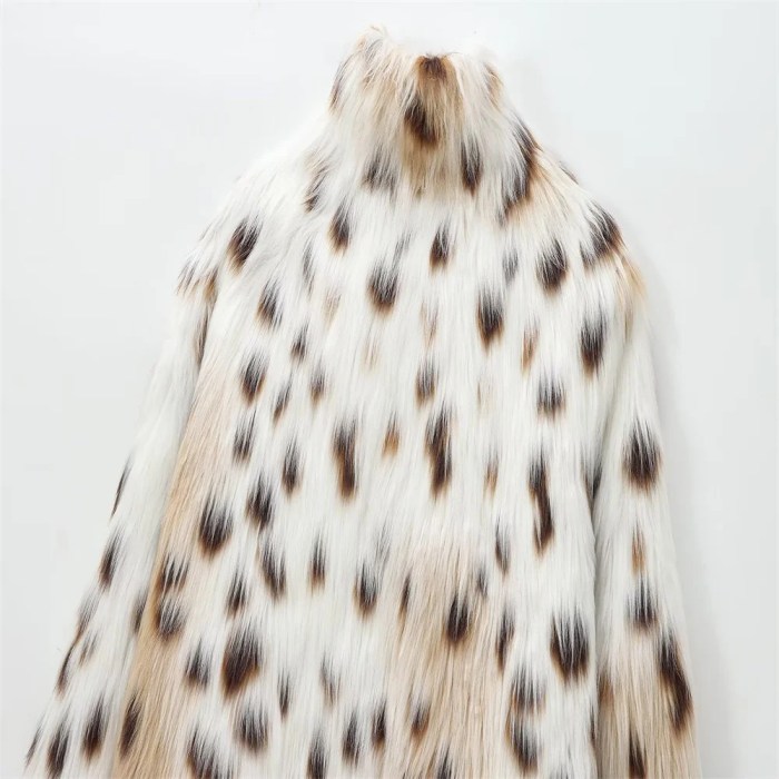 zach womens white leapoard faux fur coat jacket Zach womens white leapoard Faux Fur Coat Jacket 4