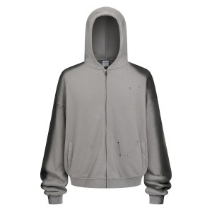 YE99 new spray color graffiti washing water zipper sweatshirt