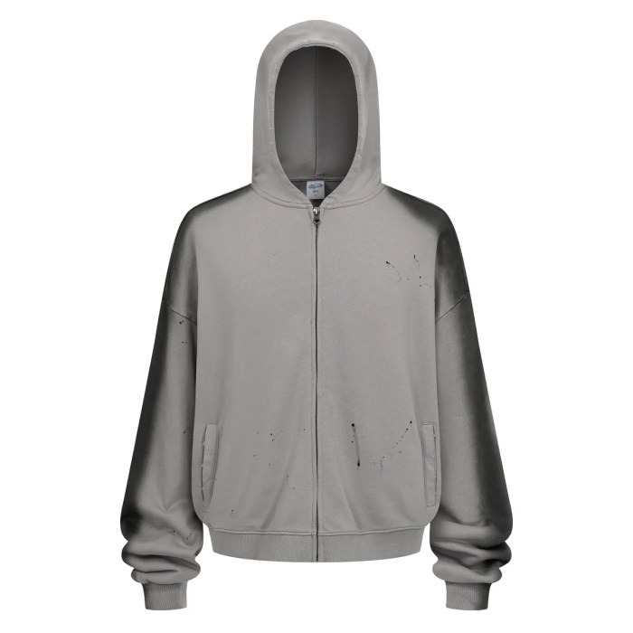 ye99 new spray color graffiti washing water zipper sweatshirt YE99 new spray color graffiti washing water zipper sweatshirt