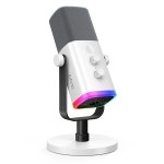 fifine usb/xlr dynamic microphone with touch mute button,headphone jack,i/o controls,for pc ps5/4 mixer,gaming mic ampligame am8 FIFINE USB/XLR Dynamic Microphone with Touch Mute Button,Headphone jack,I/O Controls,for PC PS5/4 mixer,Gaming MIC Ampligame AM8