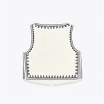Zach Women\'s Summer New Collection: Contrast Embroidered Aztec V-neck Sleeveless Single breasted Vest Top, Casual Shorts 3