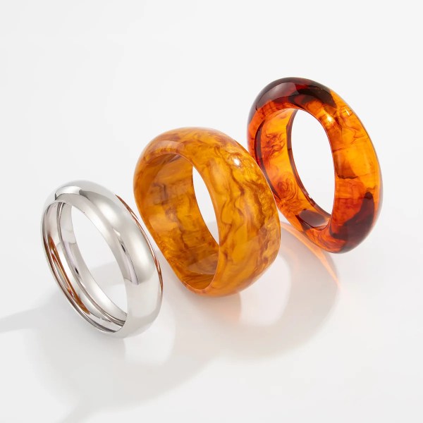DIAZI New Bohemian Vintage Punk Geometric Bangles Jewelry Fashion Brown Acrylic Resin Wide Bangles Bracelets For Women Men Gift 5