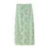 Zach Spring Summer round neck green sleeveless embroidered Crop slim fit split skirt 4