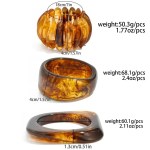DIAZI Ingemark 3 Styles Ethnic Brown Resin Acrylic Bangles for Women New Trend Vintage Irregular Geometric Wide Bracelet Charm Jewelry 4