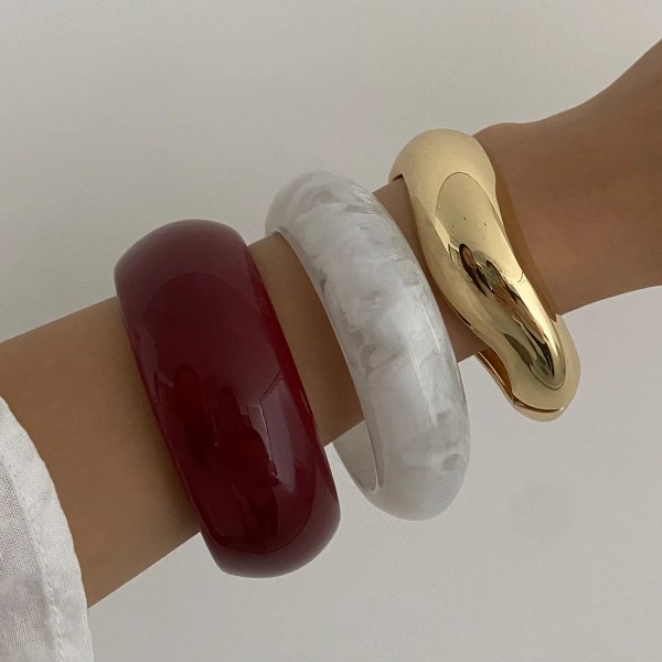 diazi 3 style bohemian vintage geometric bangles fashion punk wine red white acrylic resin wide bracelets for women men jewelry DIAZI 3 Style Bohemian Vintage Geometric Bangles Fashion Punk Wine red White Acrylic Resin Wide Bracelets For Women Men Jewelry 3
