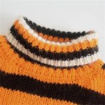 zach women's high collar orange contrast striped loose head knitted sweater autumn/winter new long sleeve sweater Zach Women\'s High Collar orange Contrast Striped Loose Head Knitted Sweater Autumn/Winter New Long Sleeve Sweater 3