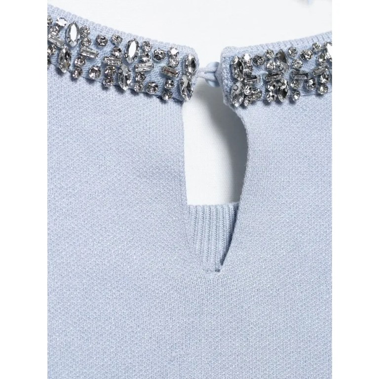 Zach Spring Summer Princess Shortsleeve sweater and pleat skirt set in pale yellow or blue 3