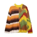 zach women's orange print jacquard loose head soft sticky knitted sweater autumn/winter new round neck long sleeve sweater Zach Women\'s Orange print Jacquard Loose Head Soft Sticky Knitted Sweater Autumn/Winter New Round Neck Long Sleeve Sweater