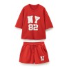 preppy ny 82 crop red tee and short shorts set spring summer Preppy NY 82 Crop Red Tee and Short Shorts Set Spring Summer