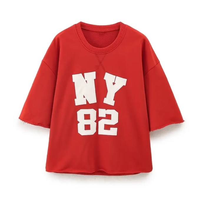 preppy ny 82 crop red tee and short shorts set spring summer Preppy NY 82 Crop Red Tee and Short Shorts Set Spring Summer 1