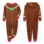 adult christmas costume gingerbread long sleeve zipper hooded jumpsuit for men women party role playing cosplay Adult Christmas Costume Gingerbread Long Sleeve Zipper Hooded Jumpsuit for Men Women Party Role-playing Cosplay 2
