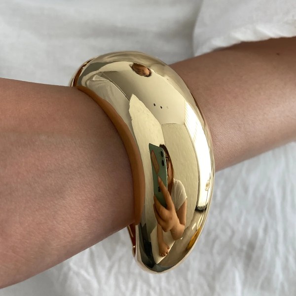 DIAZI 3 Style Punk Geometric Bangles Fashion Vintage Acrylic Beige Orange Resin Wide Bangles Bracelets Women Men Gift Jewelry 6