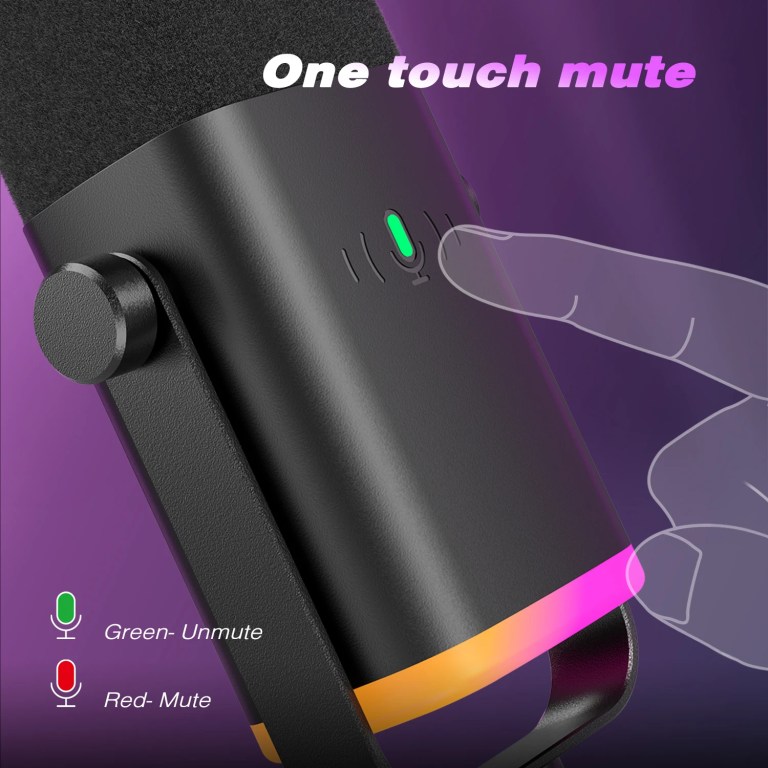 fifine usb/xlr dynamic microphone with touch mute button,headphone jack,i/o controls,for pc ps5/4 mixer,gaming mic ampligame am8 FIFINE USB/XLR Dynamic Microphone with Touch Mute Button,Headphone jack,I/O Controls,for PC PS5/4 mixer,Gaming MIC Ampligame AM8 5