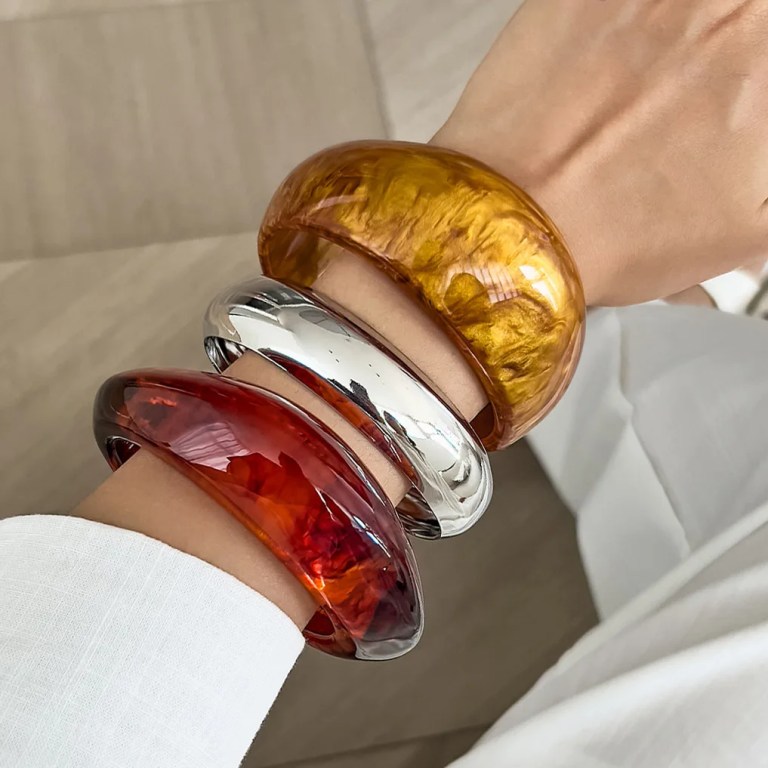 DIAZI New Bohemian Vintage Punk Geometric Bangles Jewelry Fashion Brown Acrylic Resin Wide Bangles Bracelets For Women Men Gift 3